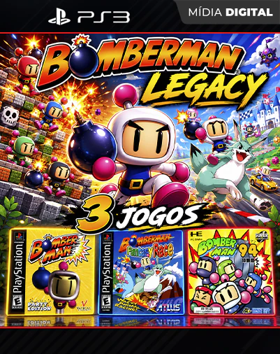 Pacote Bomberman: Party Edition + Fantasy Race + Bomberman ’94 PlayStation 3 Mídia Digital